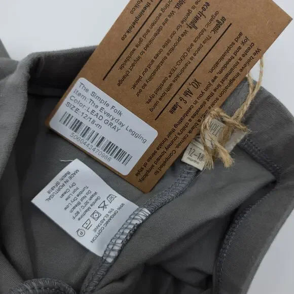 The Simple Folk The Ribbed Legging in Lead Gray Size 12/18 Months - Picture 6 of 6